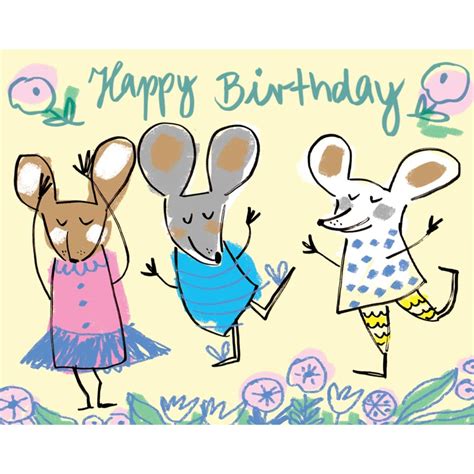 Happy Birthday Dancing Mice Card Draw Me A Lion