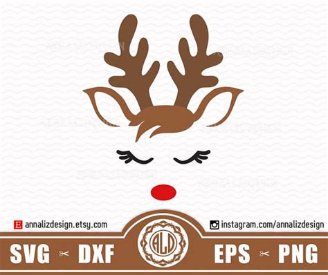 Reindeer svg Reindeer face svg Christmas reindeer svg Red | Etsy | Reindeer face, Christmas ...