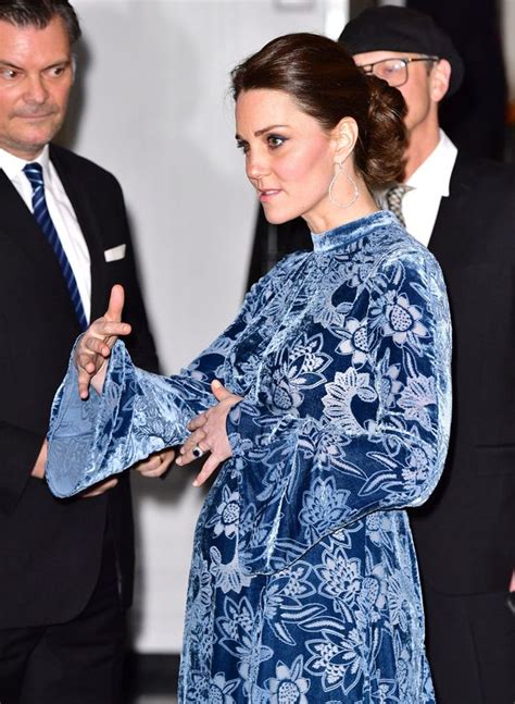 Kate Middleton Wears Blue Velvet Erdem Dress For Evening Reception In