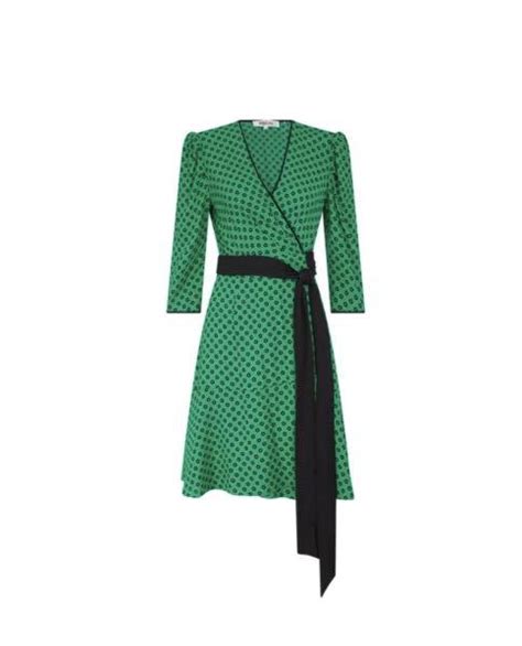 Diane Von Furstenberg Dvf Charlene Double Dot Green Wrap Dress Women S Fashion Dresses Sets