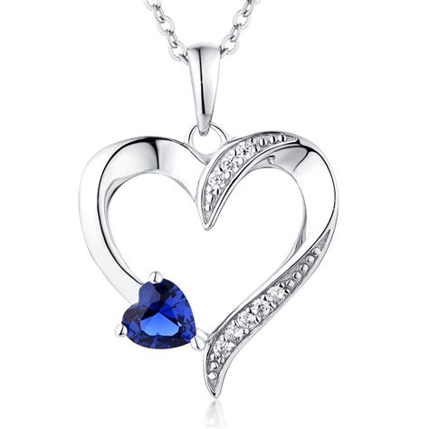 heart necklaces heart shaped pendant necklace yl 925 sterling silver cz crystal creat… silver