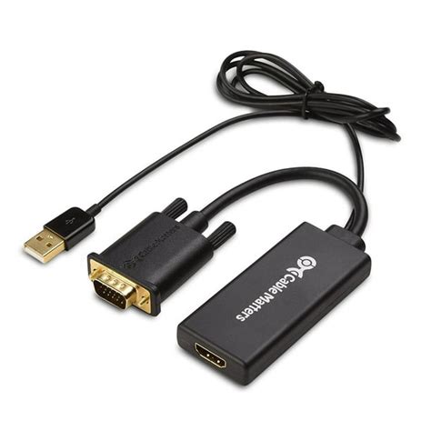 Cable Matters Vga To Hdmi Converter Vga To Hdmi Adapter With Audio