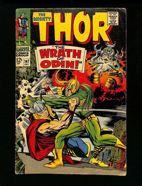 Thor 147 Vs Loki Wrath Of Odin Jack Kirby Art Comic Books