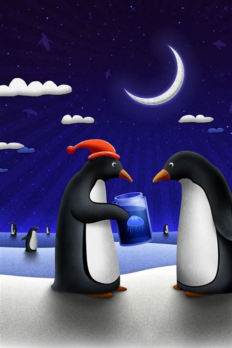 Penguin Present Iphone 4s Wallpapers Free Download