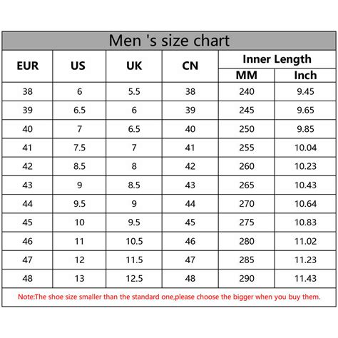 Universal Shoe Size International Shoe Size Conversion Charts