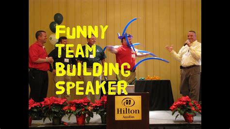 Team building is primarily the use of collaborative tasks to enhance social relations and define roles in teams. Funny Team Building Speaker | Comedy, Balloons, And Teams ...