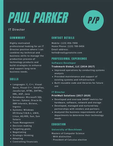 It Director Resume Samples And Templates Pdfword 2023 Rb
