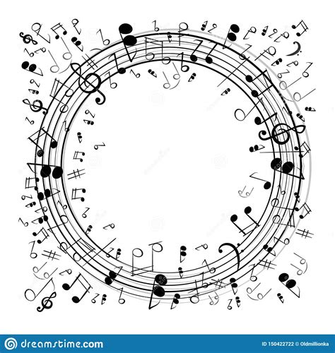 Vorm Van Een Cirkel Met Muzieknoten Stock Illustratie Illustration Of