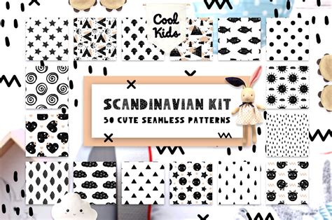 50 Scandinavian Seamless Patterns By Juliya Kochkanyan Thehungryjpeg