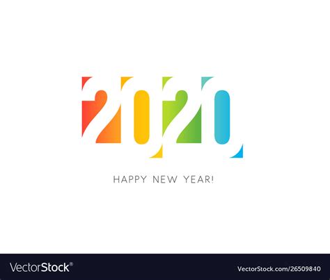 2020 New Year Colored Numbers Design Royalty Free Vector