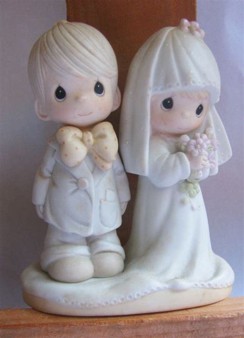 Precious Moments Bride And Groom Cake Topper From The 1970s Etsy