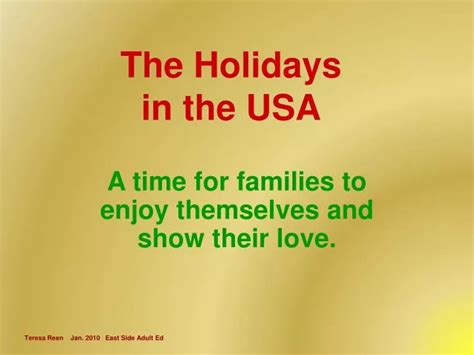 Ppt The Holidays In The Usa Powerpoint Presentation Free Download