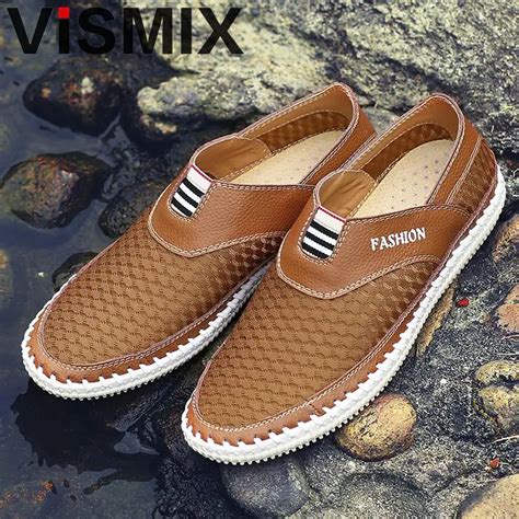 Fashion 2018 Summer Breathable Mesh Shoes Mens Casual Shoes Genuine