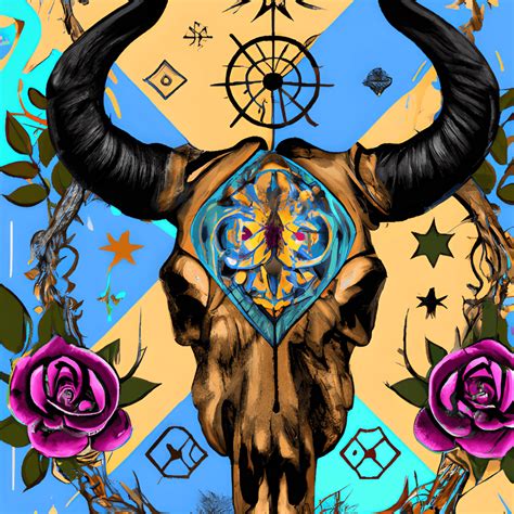 Colorful Tribal Bull Skull Graphic · Creative Fabrica