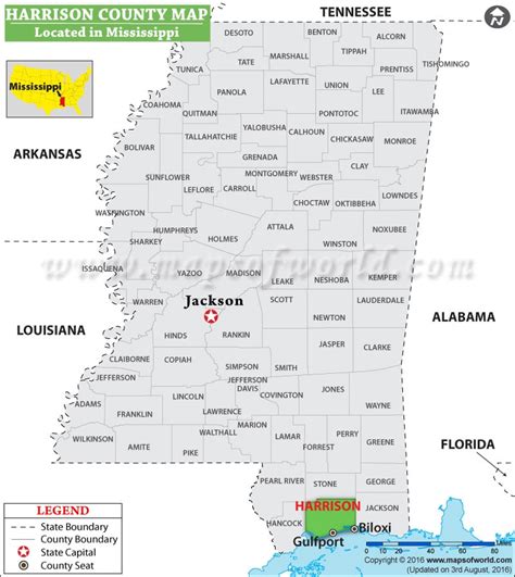 Harrison County Map Mississippi