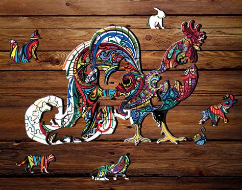 Wooden Jigsaw Puzzles For Adults Wood Puzzle Rooster