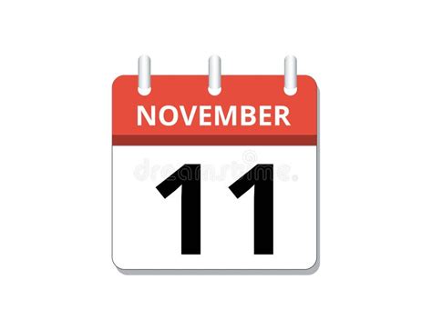 November 11th Calendar Icon Vector Concept Of Schedule Business And
