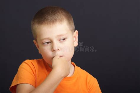 Nervous Boy Stock Image Image Of Child Nail Shirt Bite 6293049