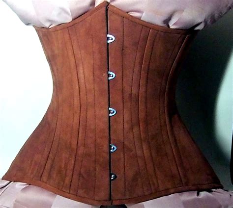 Real Double Row Steel Boned Underbust Corset From Real Brown Suede Exclusive Steampunk