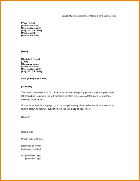Block Style Business Letter Full Application Format Manufacturing 7