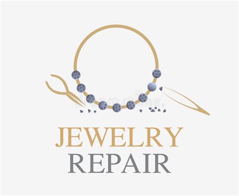 Jewelry Repair Services Logo Antique Jewelry Repair Vector Sign Stock