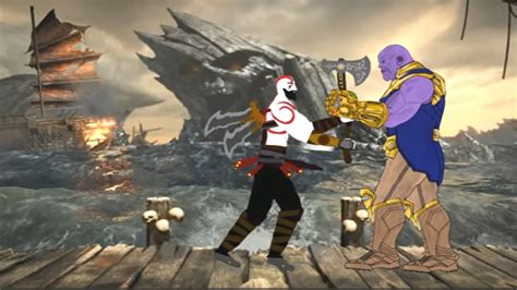 Kratos Vs Thanos Cartoon Collections Youtube