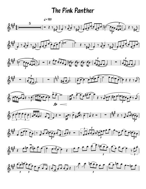 Free Printable Trumpet Sheet Music Pink Panther Free Printable