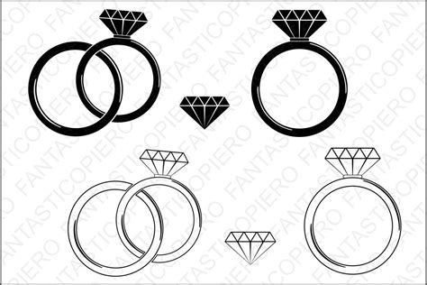 Diamond Ring SVG cutting files for Silhouette Cameo and Cricut. Rings