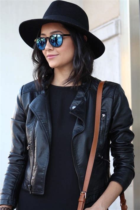 Daily Craving Houston Style Blogger Outfits With Hats Hat Fashion Leather Jacket Outfits