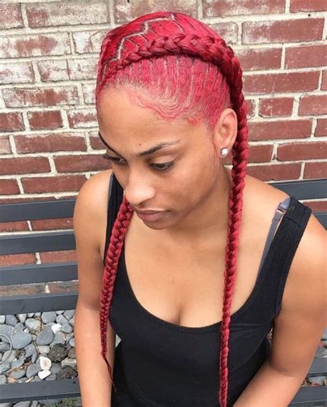 Like many braided styles, some goddess coifs can remain intact for weeks, while others will only last for a day. Two Red Goddess Braids With Zigzag Part | Goddess ...