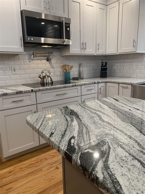 Silver Cloud Granite With Cabinets And Tile Affordable Granite