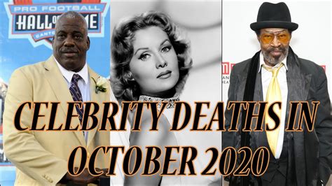 Celebrity Deaths In October 2020 Youtube