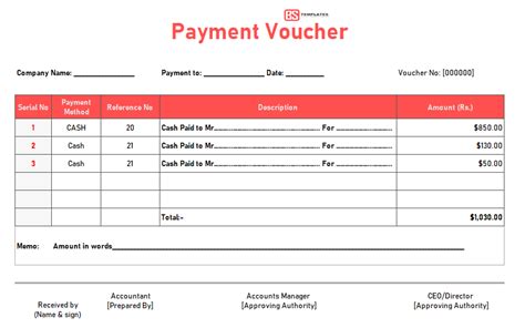 Receipt vouchers are prepared for all the money the business firm has received. Simple Payment Voucher Format & Forms - Free Excel & Word ...