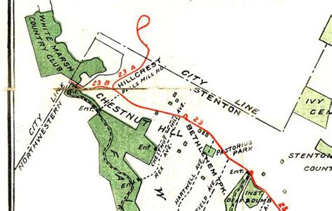 Philadelphia Trolley Tracks 1923 Prt Transit Map