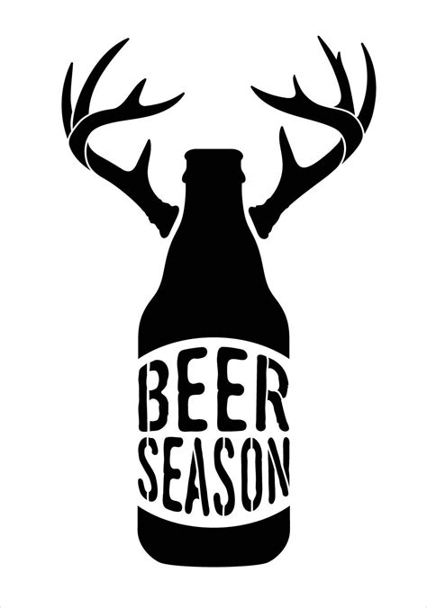 Beer Season Stencil With Bottle And Antlers By Studior12 Diy Country H