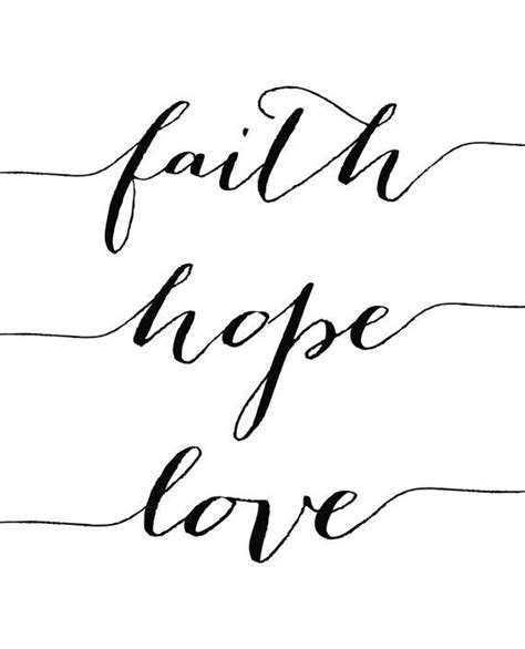 Wall Art Faith Hope Love Print Inspirational Art Scripture Print