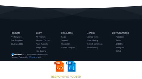 Create Responsive Footer In Html And Css Source Code