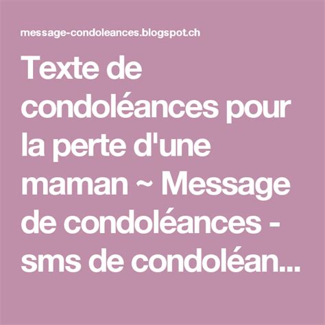 Texte De Condoléances Pour La Perte Dune Maman Message De