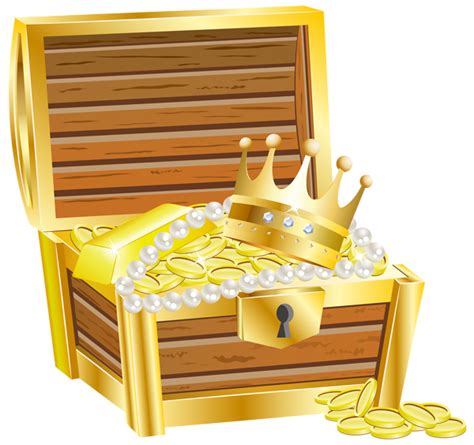 Treasure Chest With Gold Transparent Png Clip Art Image Clip Art Free Clip Art Pirate
