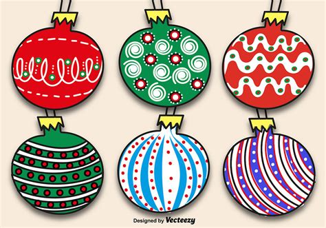 Handgezeichnete Weihnachtskugeln Set - Download Kostenlos Vector