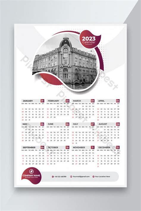 Wall Calendar 2023 Design Print Template Eps Free Download Pikbest