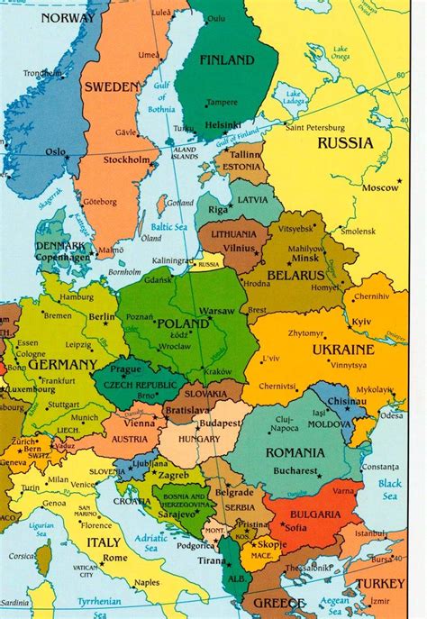 Change the color for all subdivisions in a group by clicking on it. Digital Modern Map of Europe Printable Download. Large ...