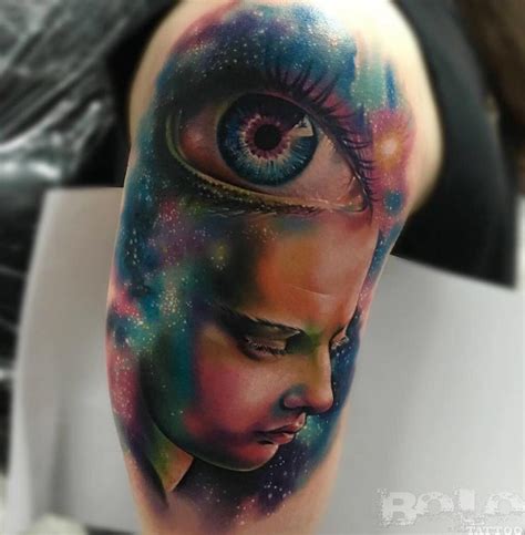 The modern version of 1960s psychedelic. Psychedelic Eye, Face & Galaxy | Best tattoo design ideas