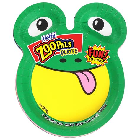 Zoo Pals Paper Plates For Kids Assorted Animal Designs 775 Inches