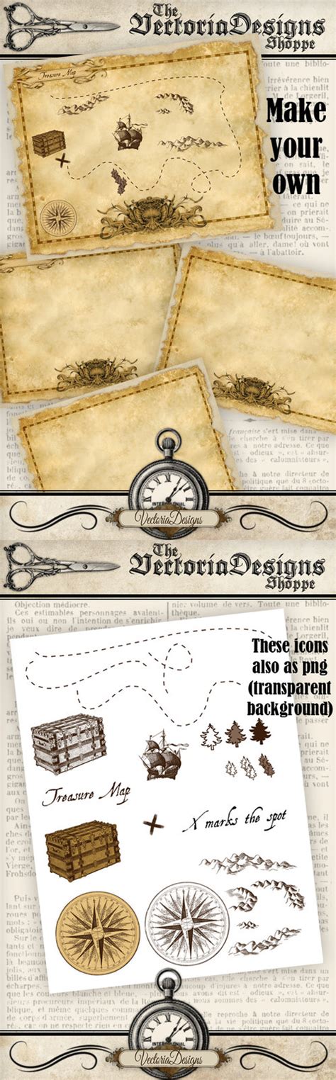 Assemble Your Own Treasure Map By Vectoriadesigns Treasure Maps