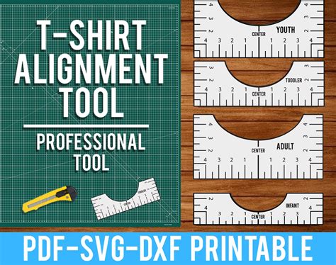 T-shirt Alignment Tool Printable PDF SVG DXF Shirt Alignment | Etsy