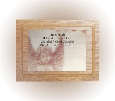 Wooden Oak Cremation Urn Ashes Casket Beautiful Praying Angel Etsy Uk