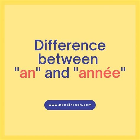 Difference Between An And Année Needfrench