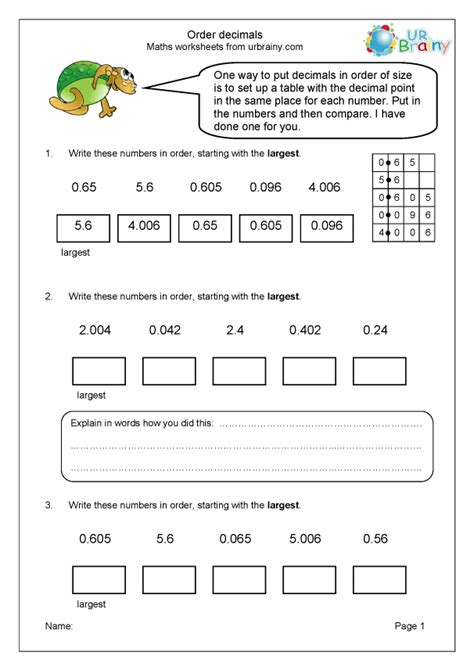 Decimal Addition And Subtraction Worksheets