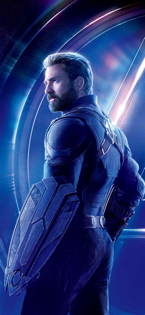 1125x2436 Captain America In Avengers Infinity War 8k Poster Iphone Xs